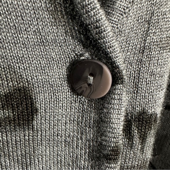 Talbots gray‎ floral cardigan, buttons, size small, acrylic/wool, spring, layer - Picture 8 of 8